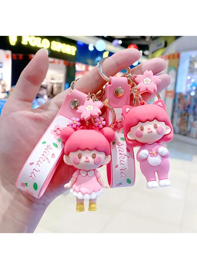 Cat Ears Girl Anime Keychain PVC Metal Keyring Pendant Backpack Accessory Gift - Image 4